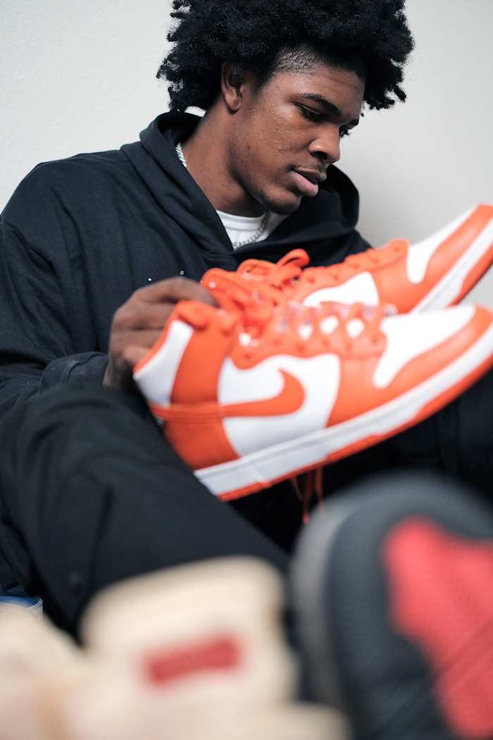 Scoot was able to bring family members out west with him; alas, his sneaker collection stayed at home in Georgia.
